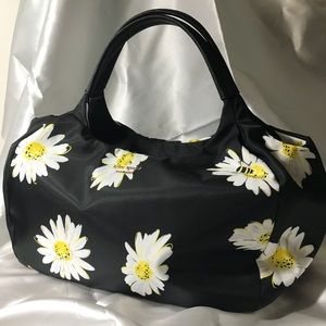 Kate Spade Nylon Black Daisy Kerra Satchel
